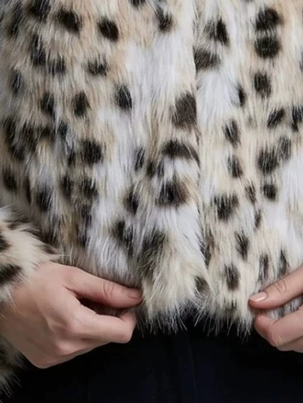 Plus Size Leopard Print Faux Fur Cropped Outerwear, image 8