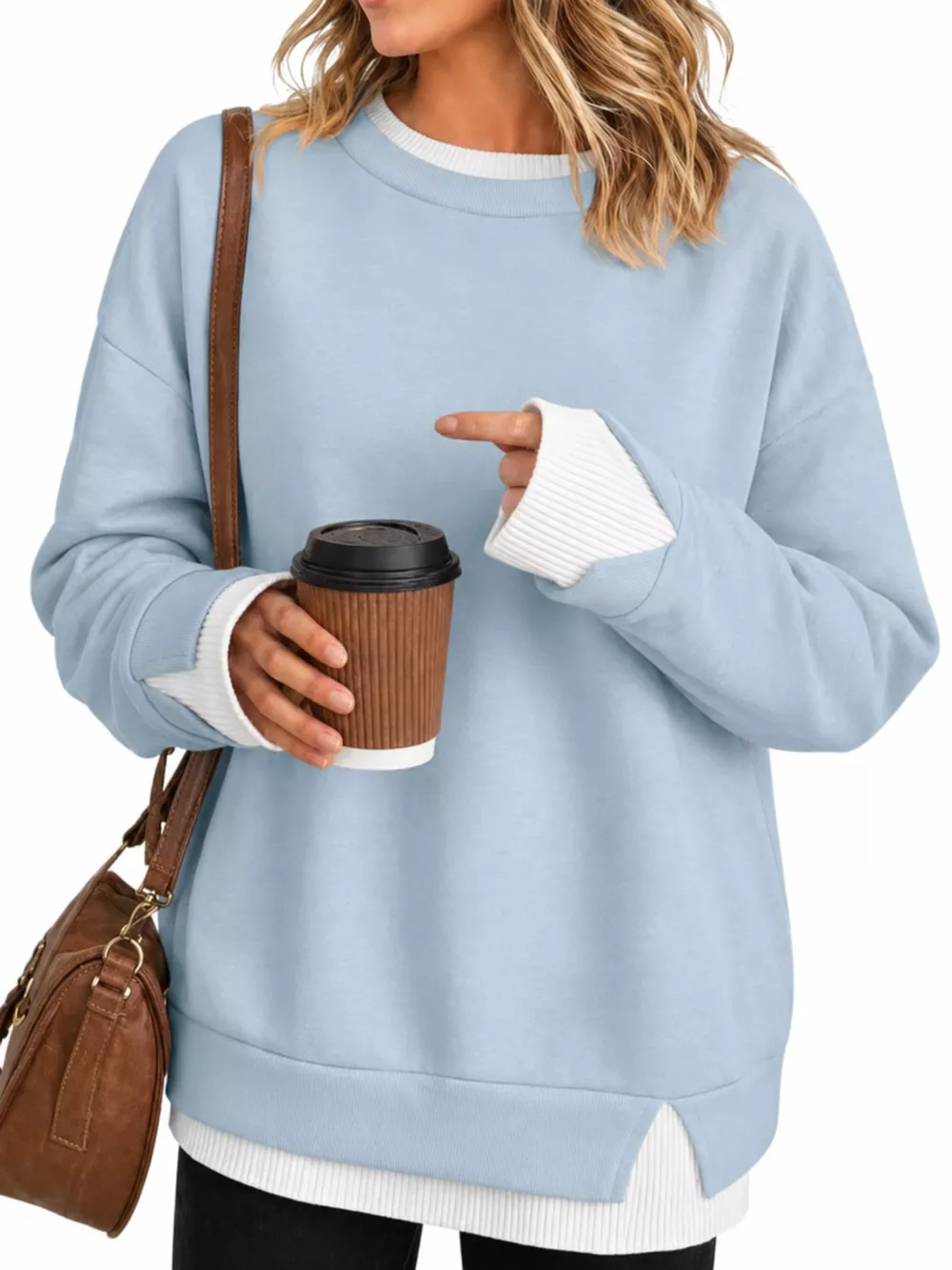 Full Size Layered Look Crew Neck Sweatshirt Plus Size, image 11
