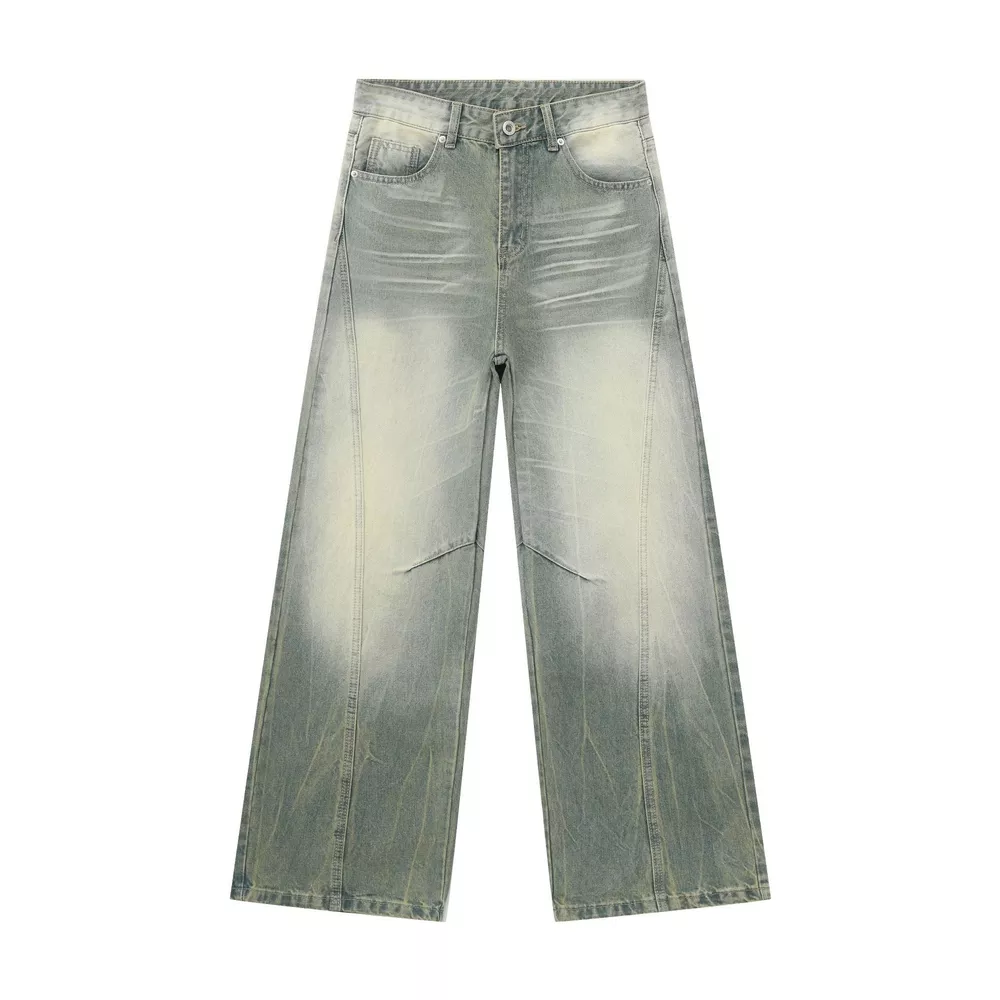 Men's Vintage Wash Wide Leg Jeans, image 4