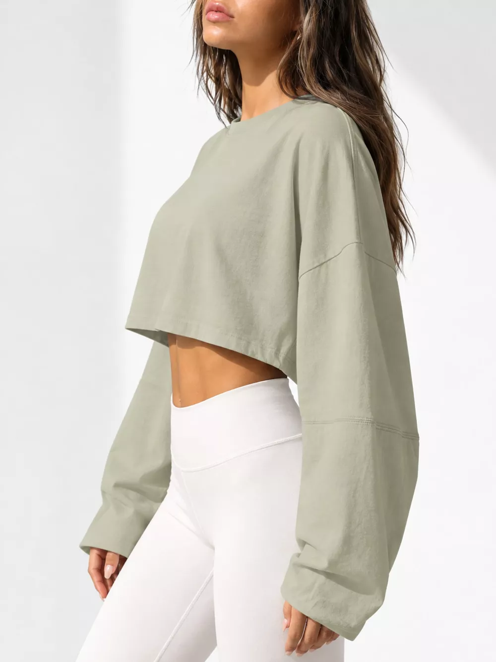 Long Sleeve Cropped Sweatshirt, image 35