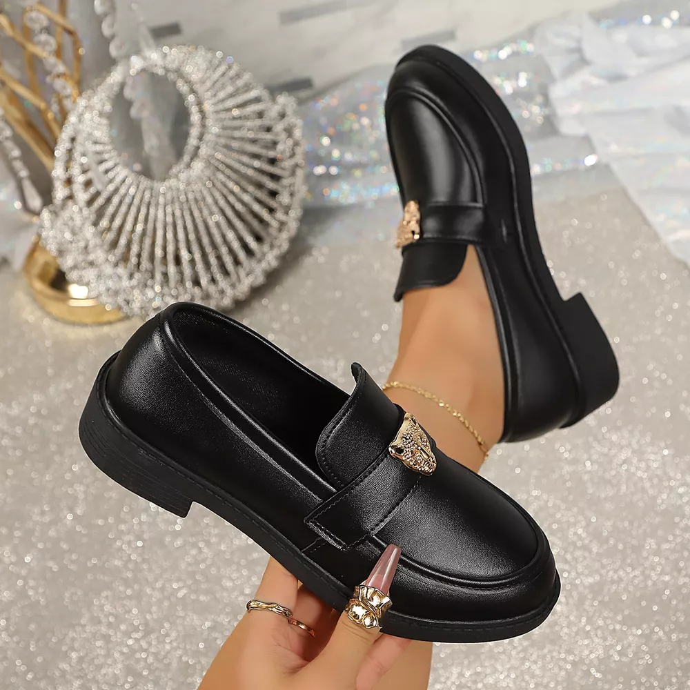 Round Toe Block Heel Loafers, image 12
