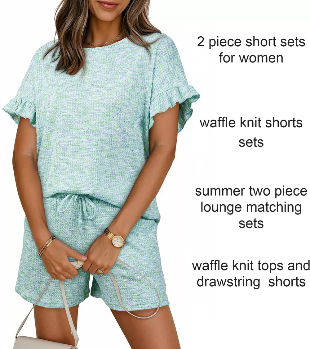 Ruffle Sleeve Textured Top and Shorts Set, image 16
