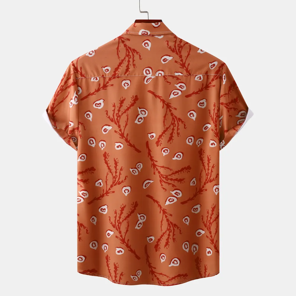 Men's Plus Size Printed Short Sleeve Button-Up Shirt, image 2