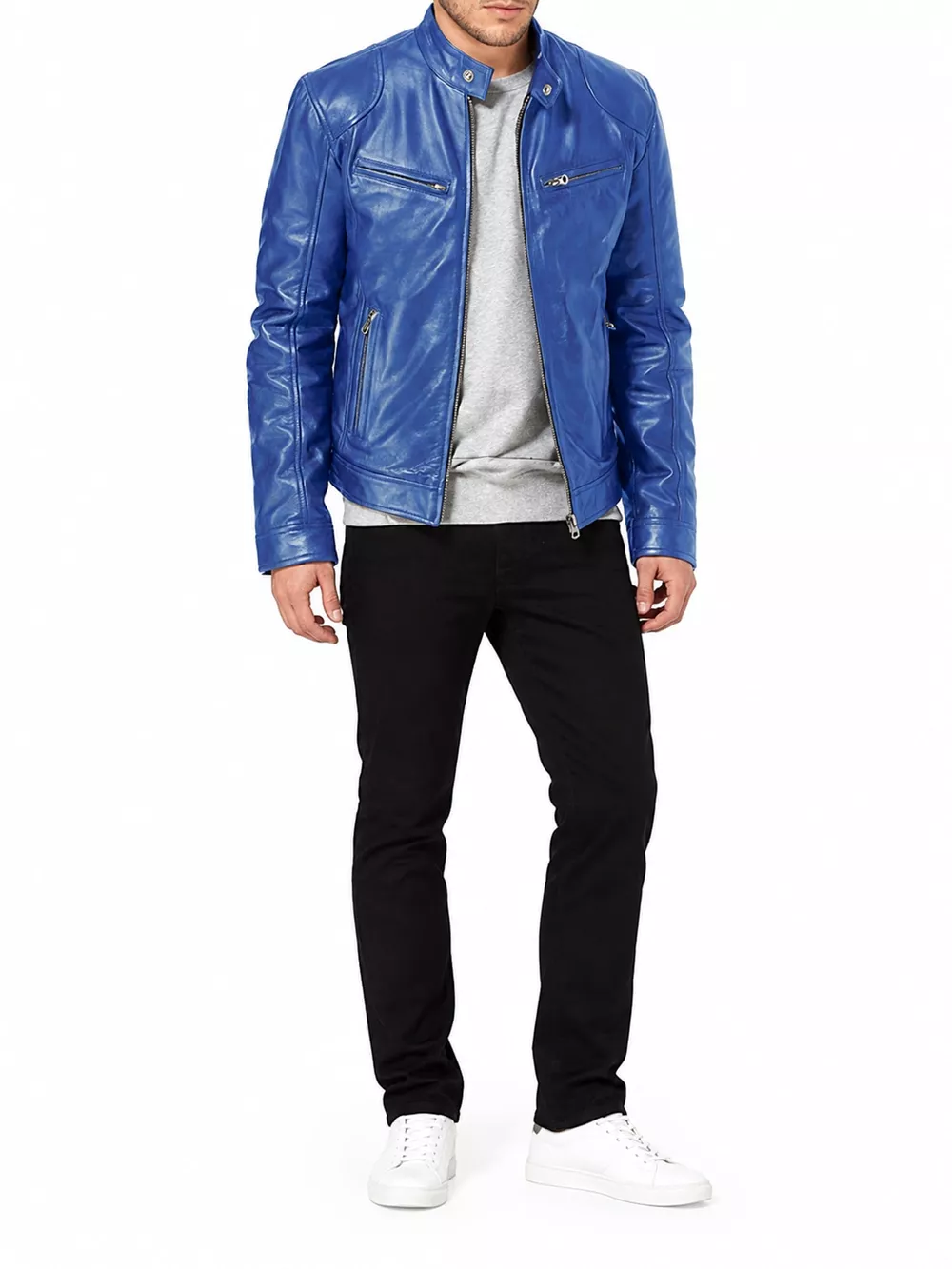 Men's Full Size Faux Leather Zip Up Jacket Plus Size, image 72