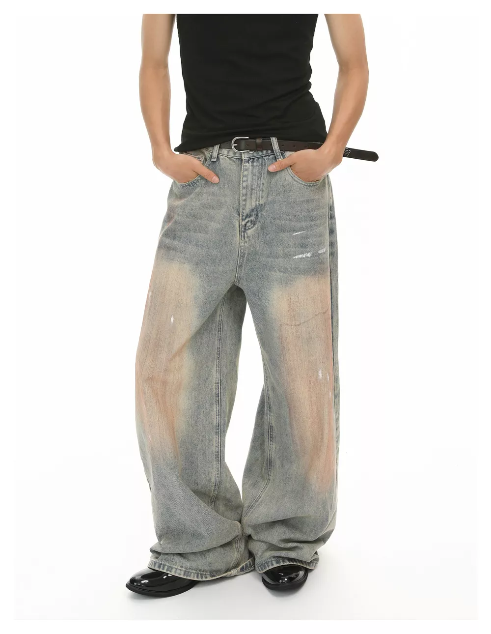 Men's Baggy Vintage Wash Jeans, image 2