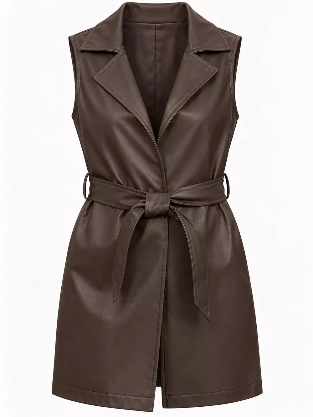 Tie Waist Longline Vest Coat, image 9