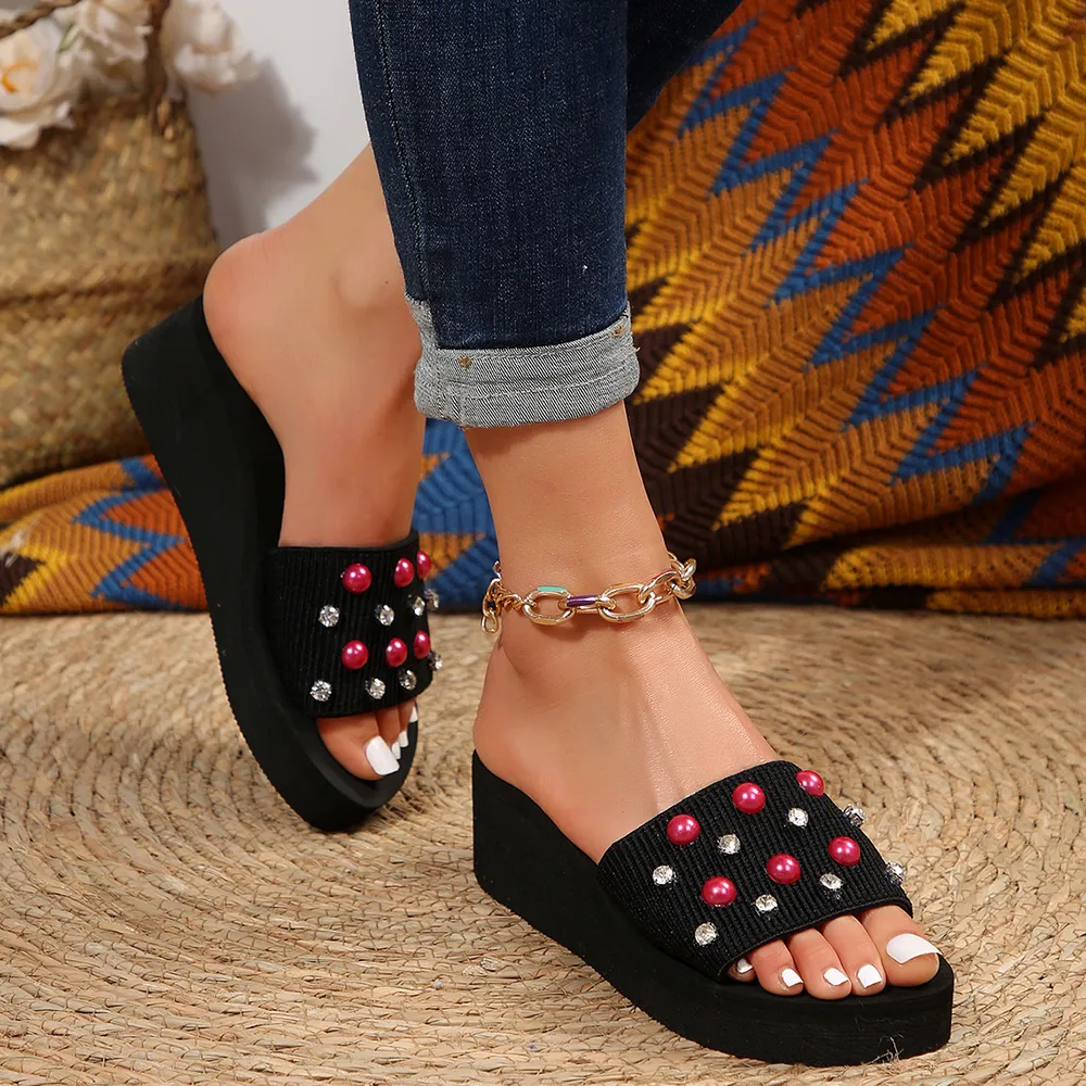 Studded Wedge Platform Sandals, image 6