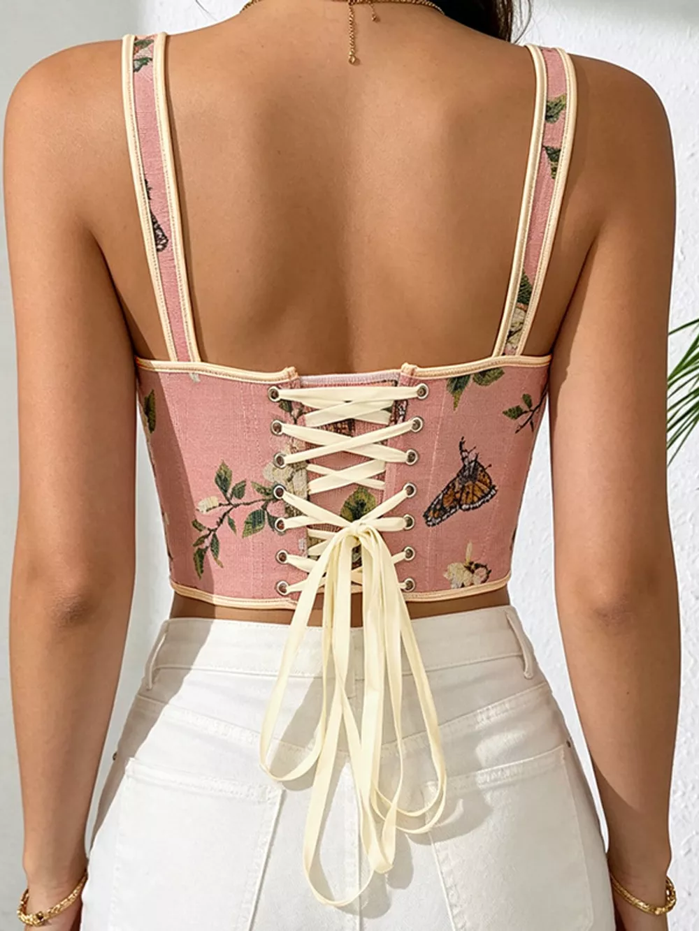 Floral Lace Up Back Tank, image 19