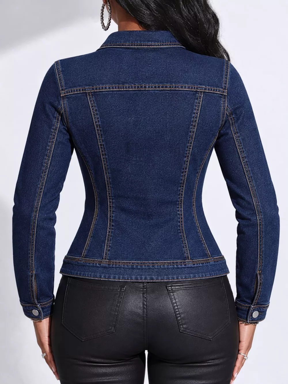 Button-Down Front Denim Jacket, image 7