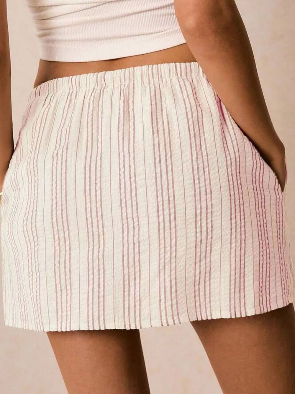 Striped Drawstring Mini Skort, image 22
