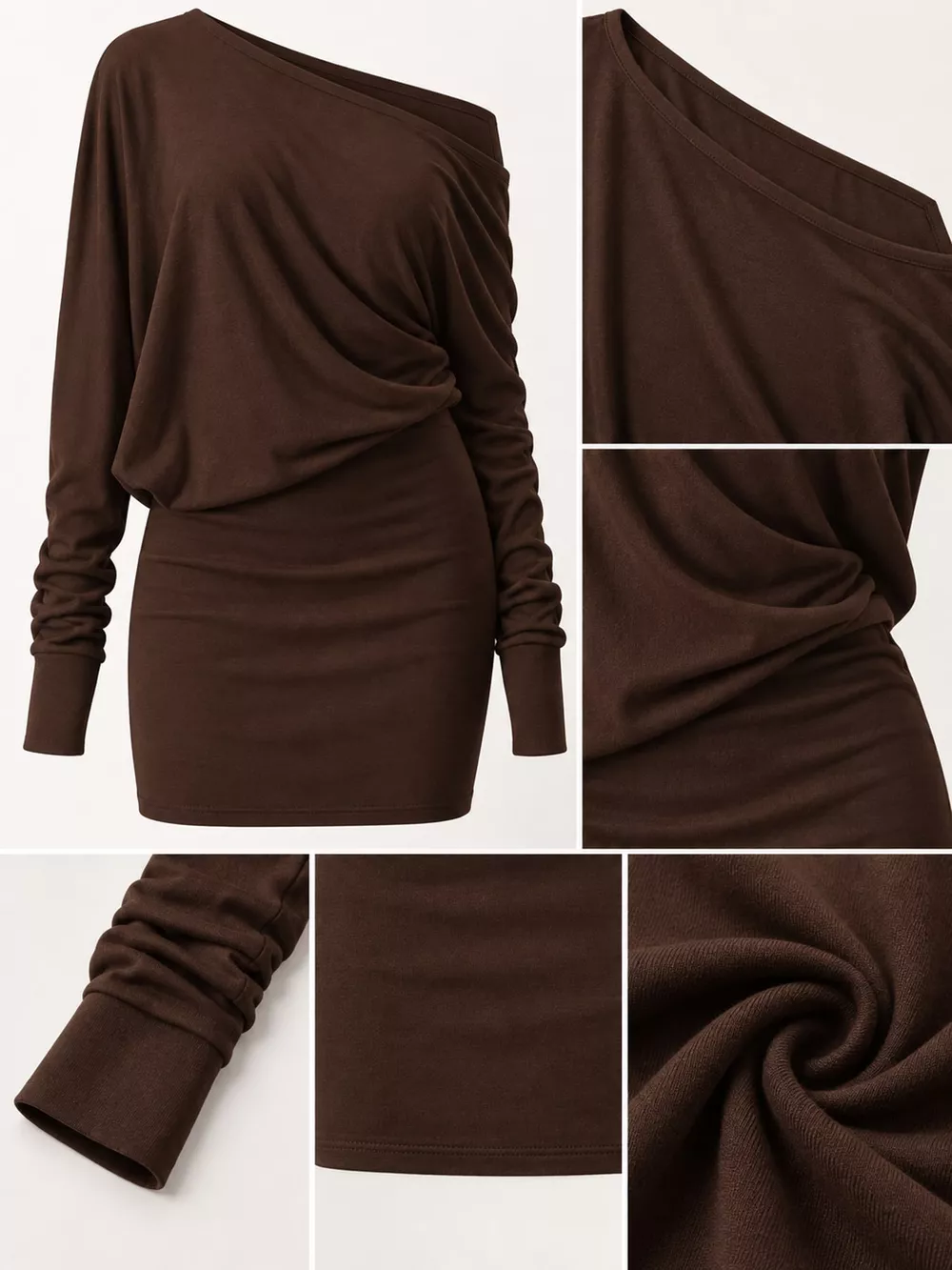 One Shoulder Knit Mini Dress, image 24