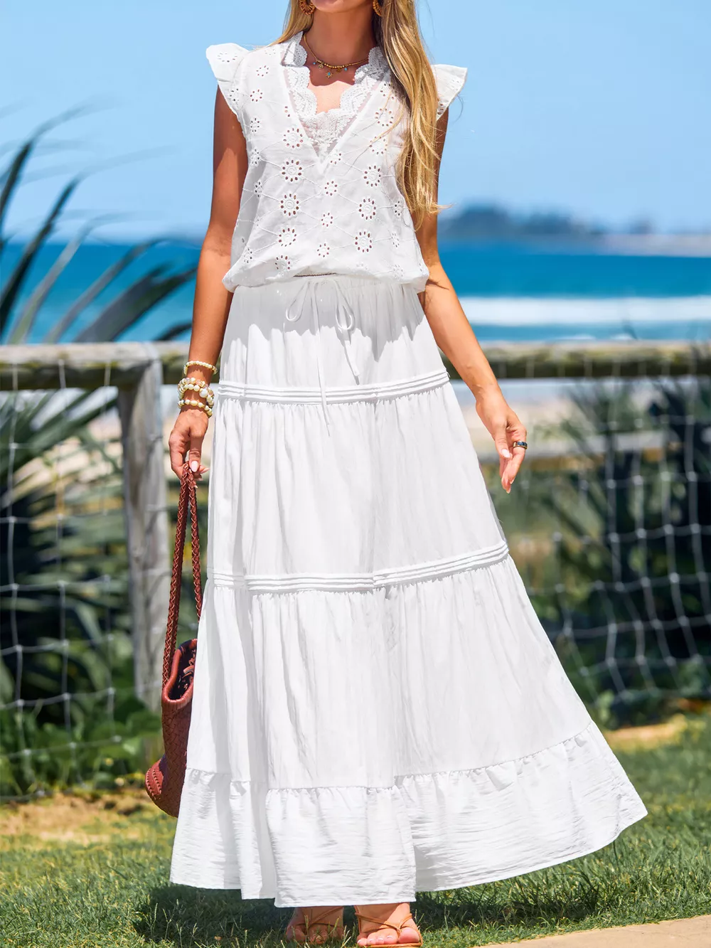 Flowy Tiered Maxi Skirt, image 5