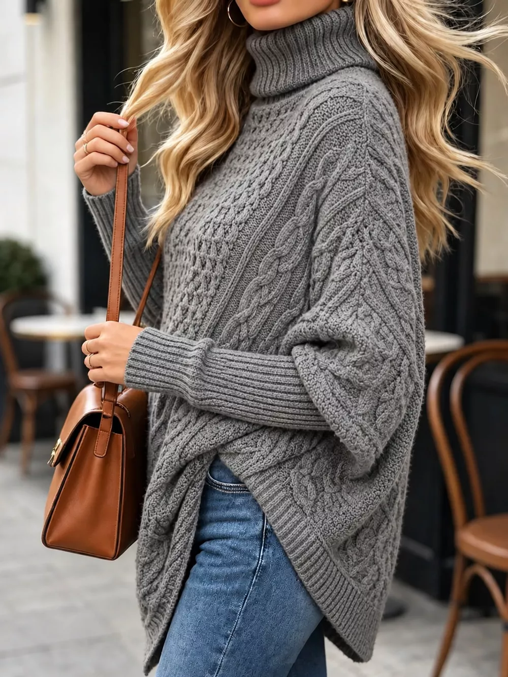 Turtleneck Cable-Knit Sweater, image 6