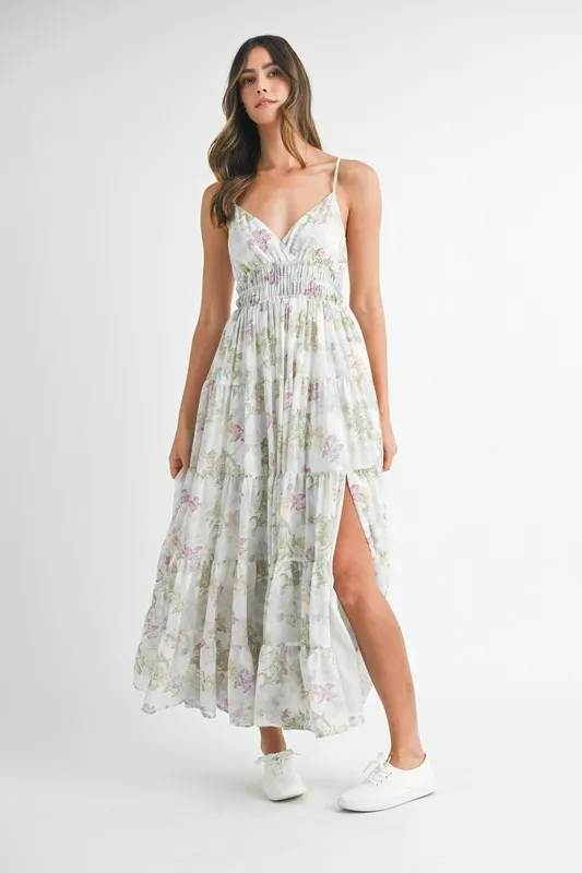 Floral Print Tiered Cami Maxi Dress, image 3