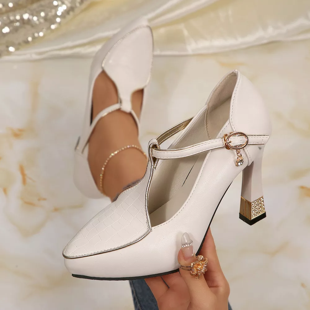 Point Toe Flare Heels Pumps, image 7