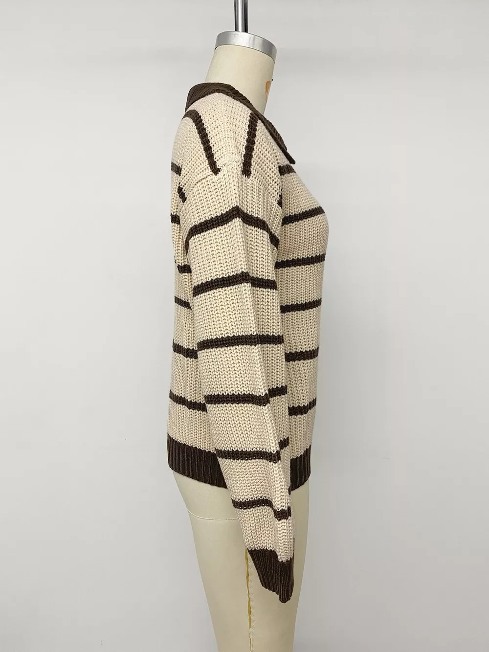 Striped Knit Polo Sweater, image 12