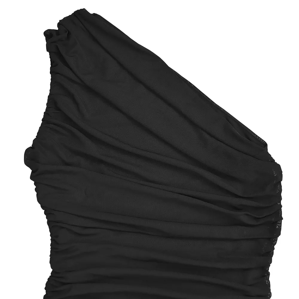 One-Shoulder Ruched Bodycon Maxi Dress, image 5