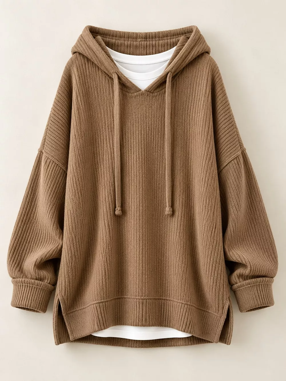 Drawstring Dropped Shoulder Hoodie, image 4