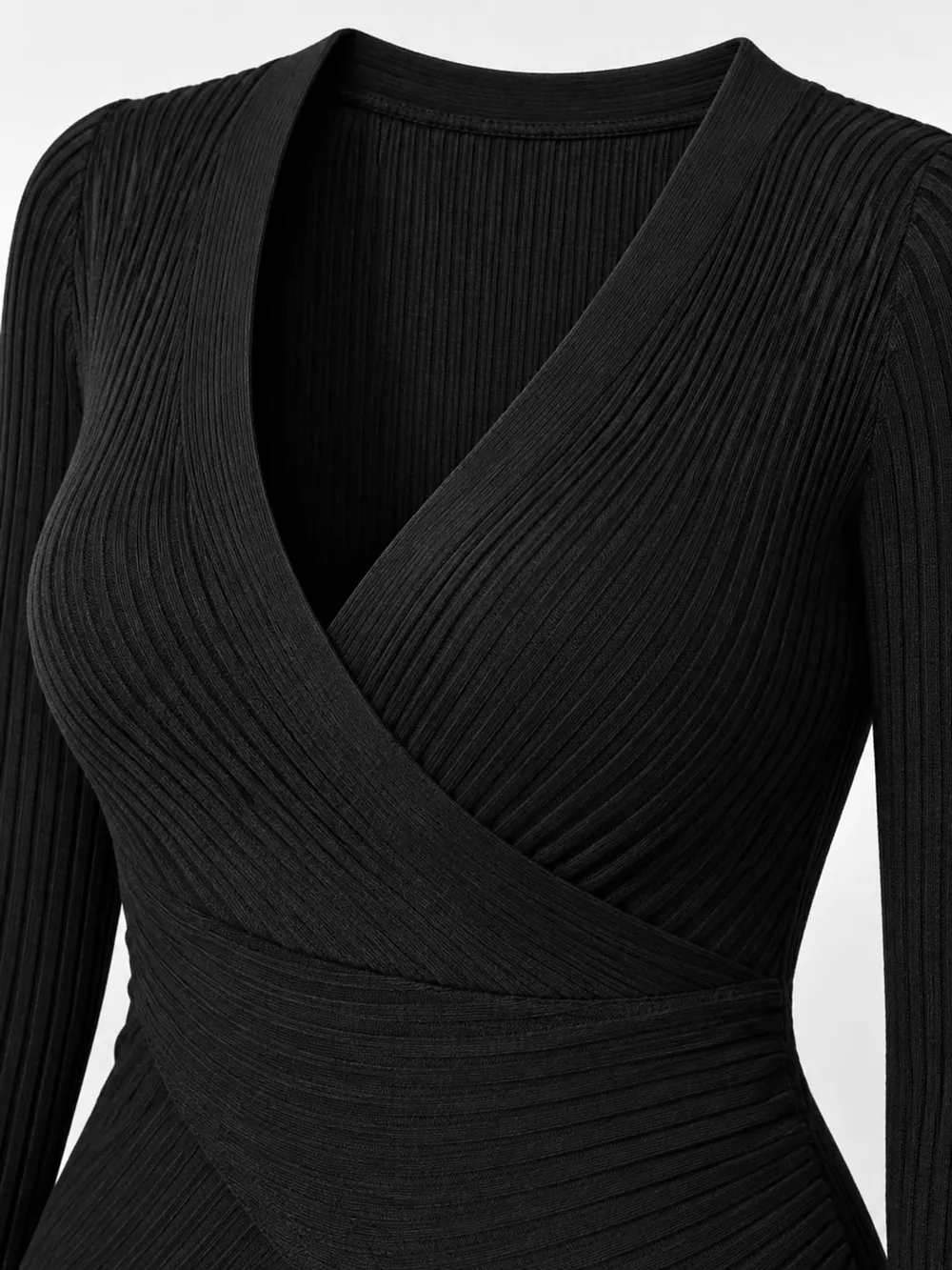 Full Size Ribbed Long Sleeve Slim Fit T-Shirt Plus Size, image 4