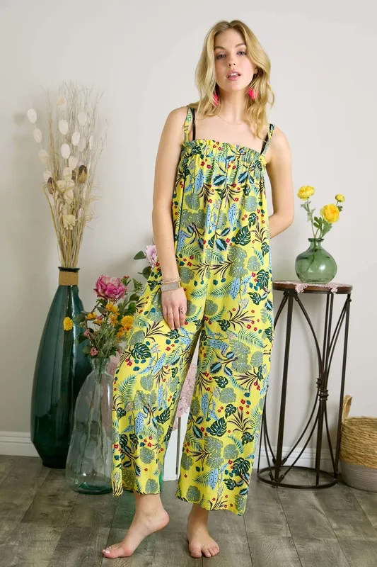 Elastic Detail Tropical Jumpsuit, image 2