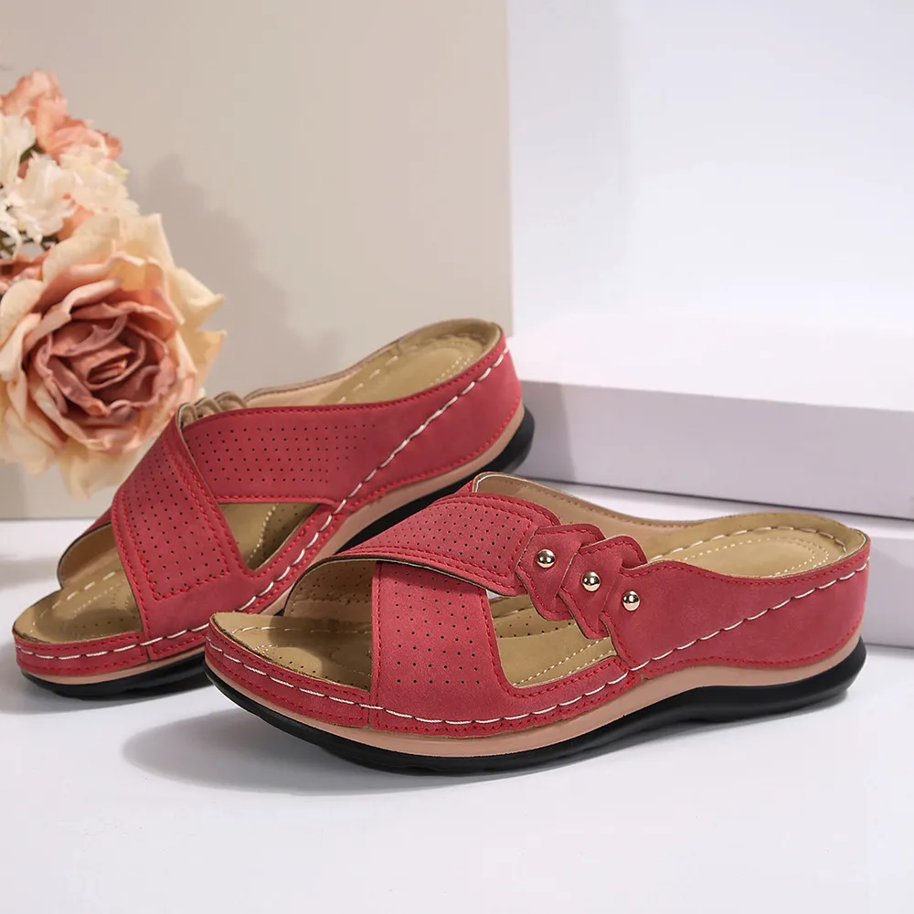 Crisscross Open Toe Wedge Sandals, image 15