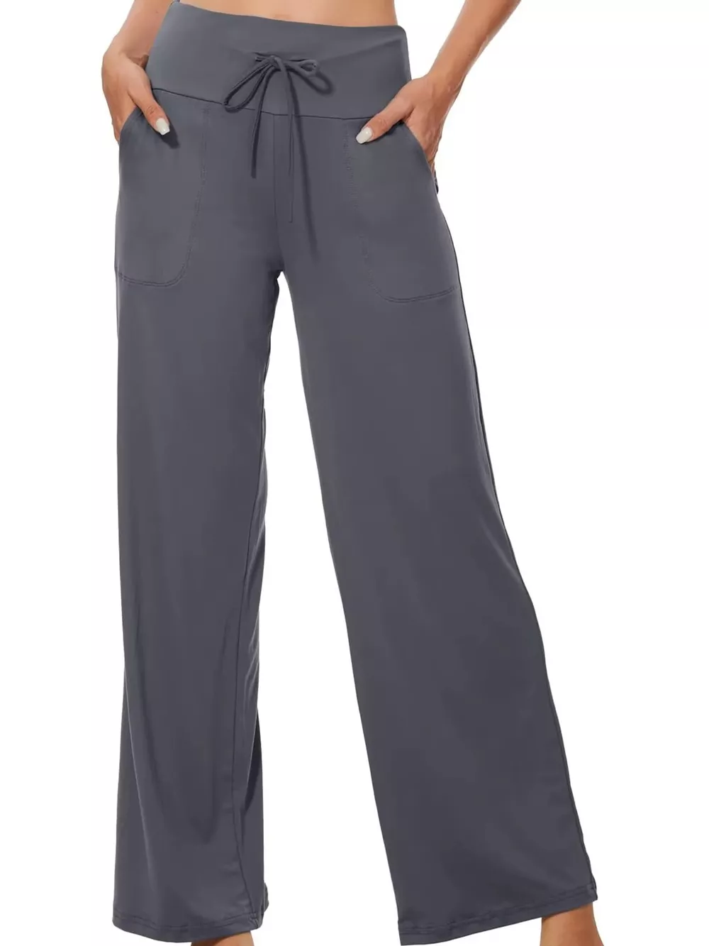 High-Waisted Wide-Leg Lounge Bottoms with Pockets, image 8