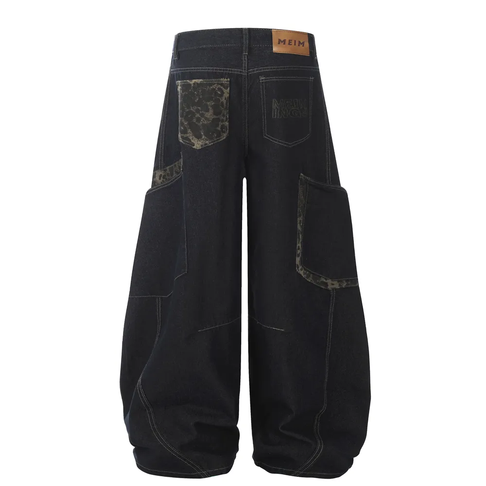 Men's Wide Leg Cargo Jeans, image 3