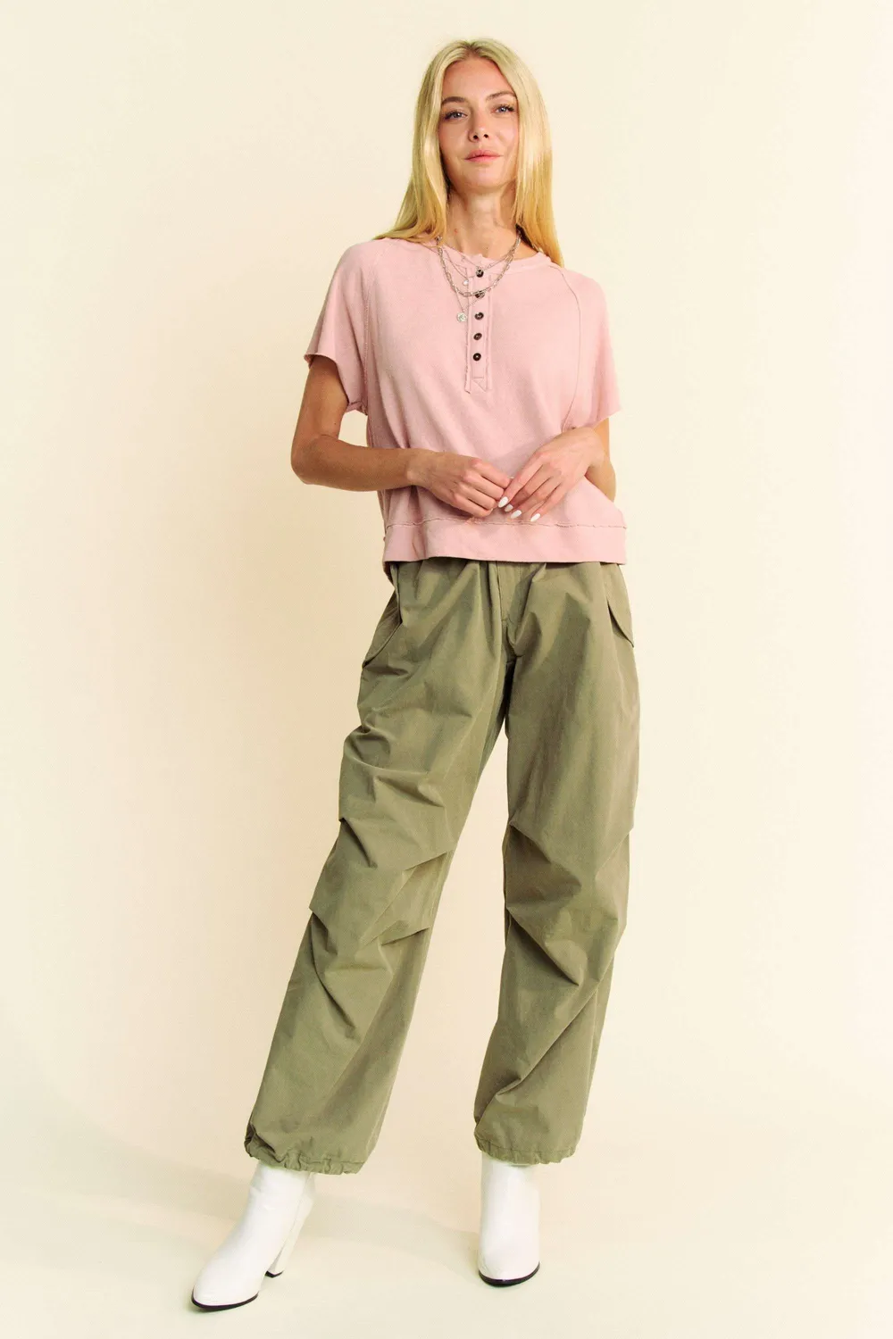 Breezy Knit Fabric Short Sleeve T-shirt Top, image 6