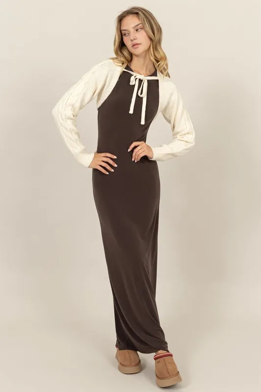 Cable-Knit Tie-Front Shrug, image 5