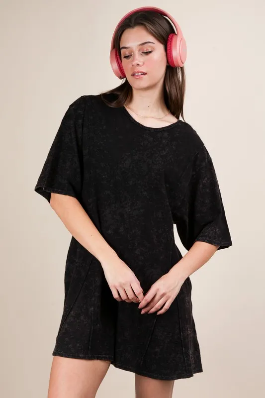 Mineral Washed Oversized Knit Comfy Romper, image 5