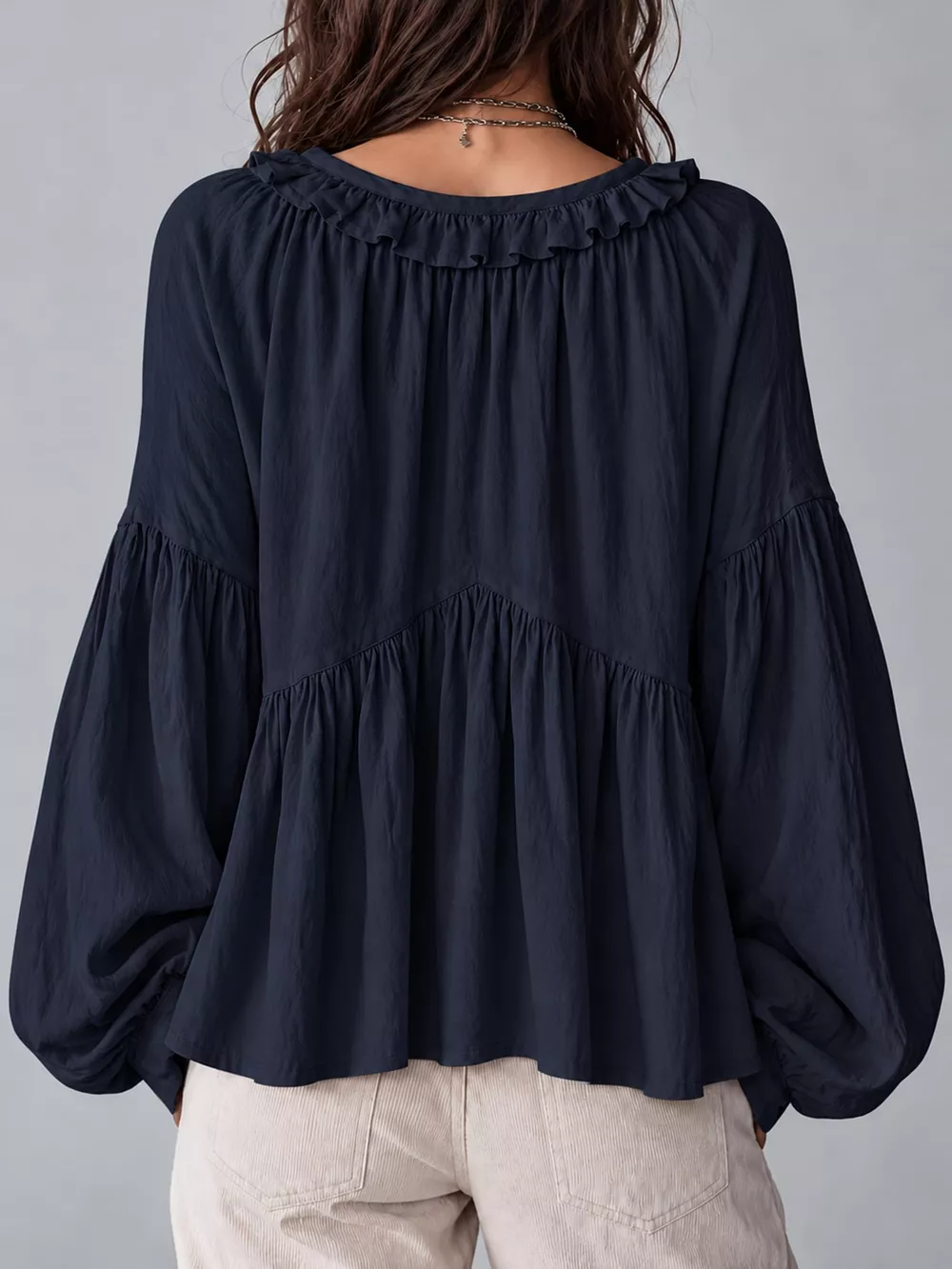 Ruffled V-Neck Blouse, image 22