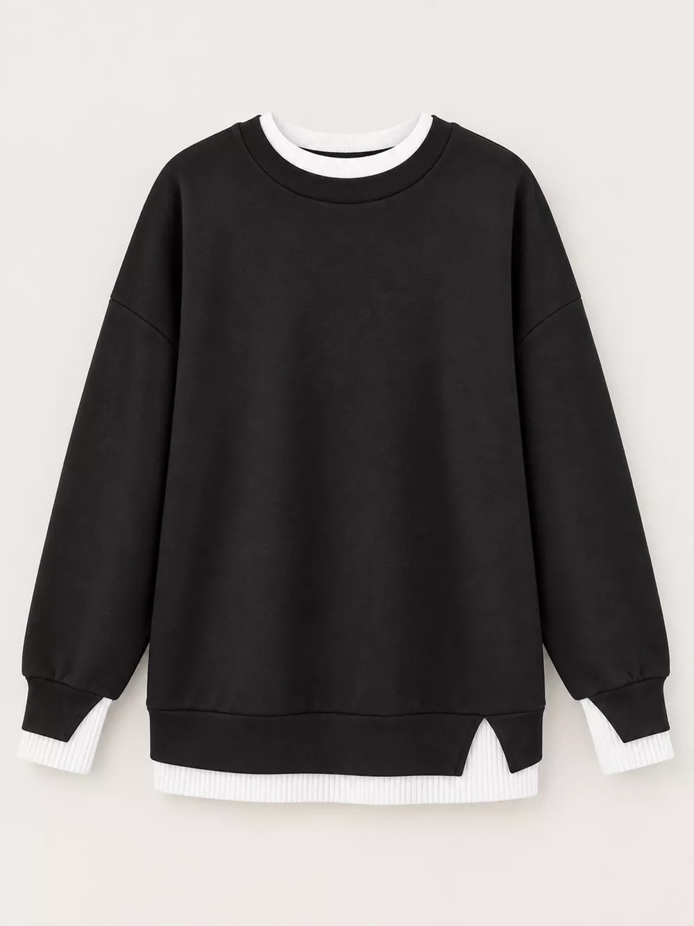 Full Size Layered Look Crew Neck Sweatshirt Plus Size, image 3