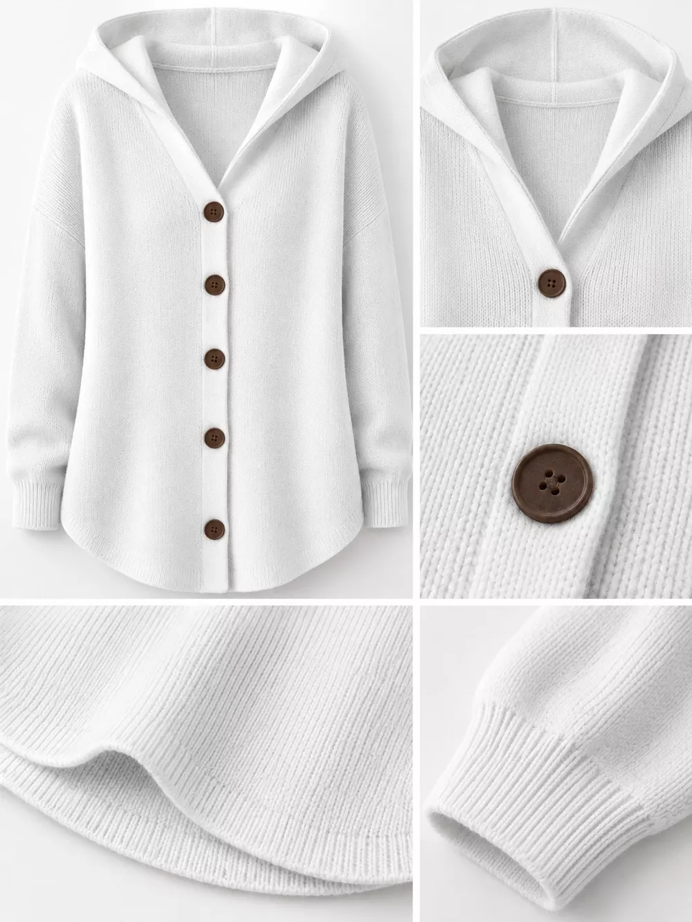 Full Size Hooded Button-Down Knit Cardigan Plus Size, image 40