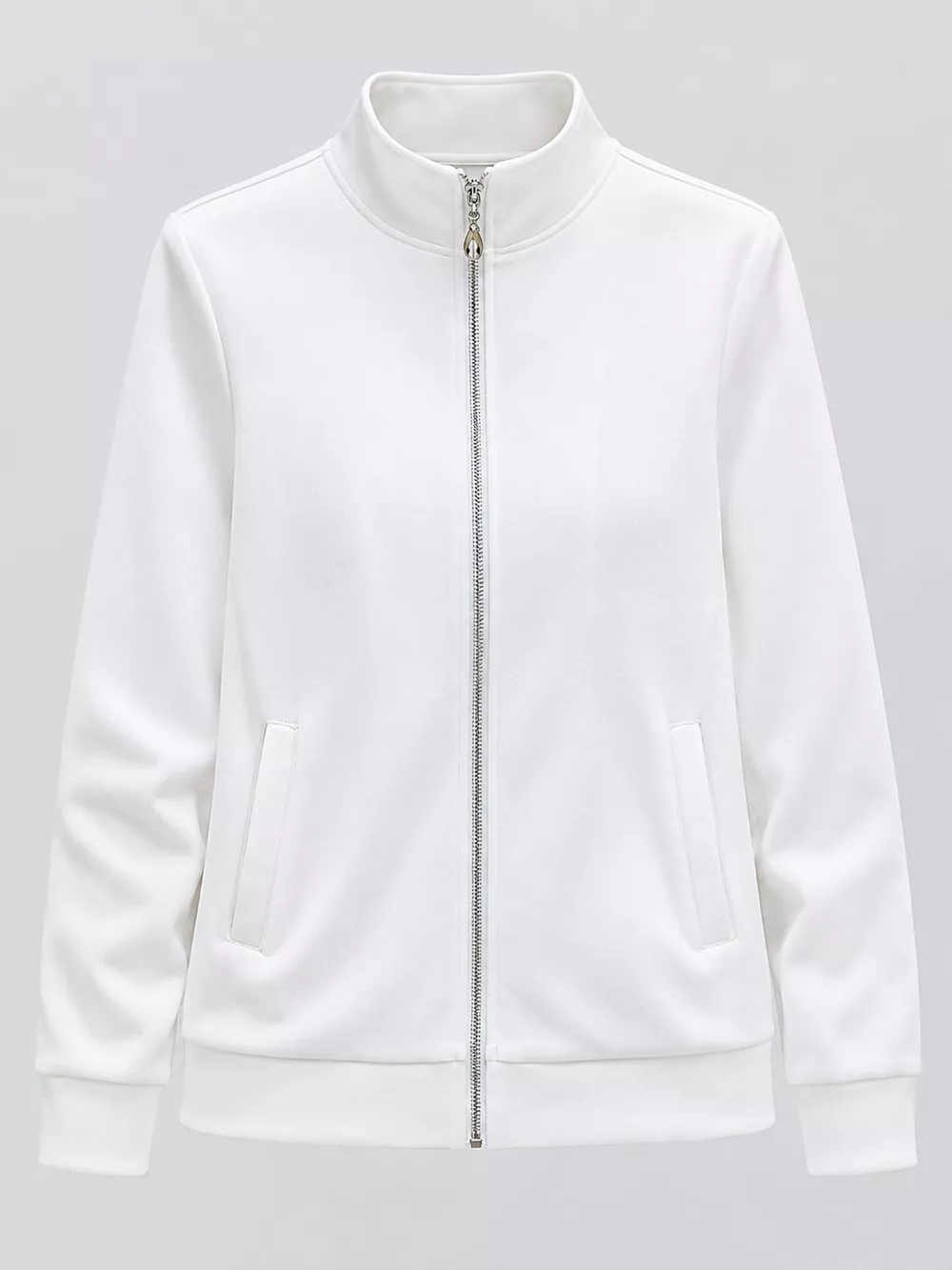 Full Size Stand-Collar Zip-Up Sweatshirt Plus Size, image 4