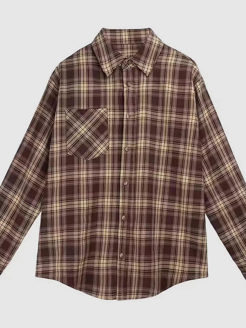 Casual Loose Fit Plaid Shirt, image 13