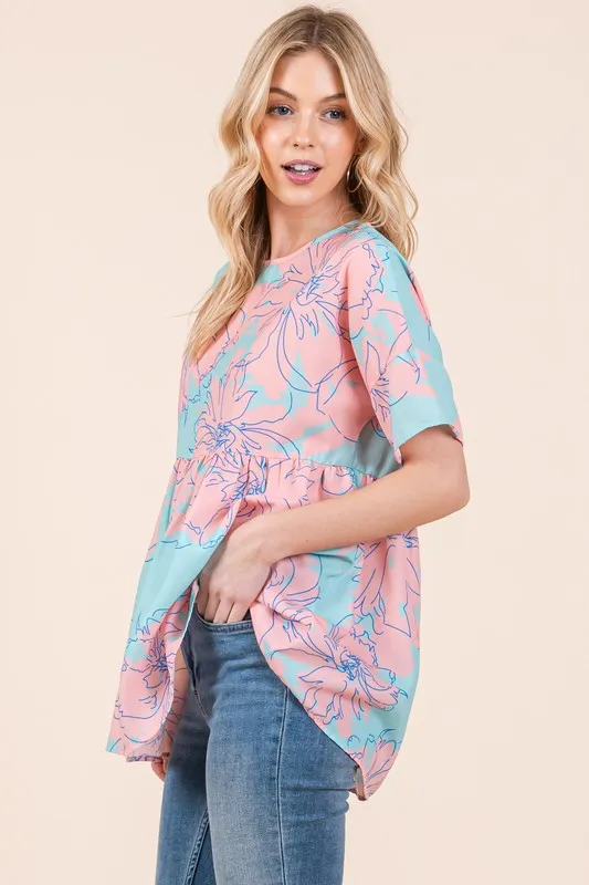 Floral Babydoll Tunic Top, image 5