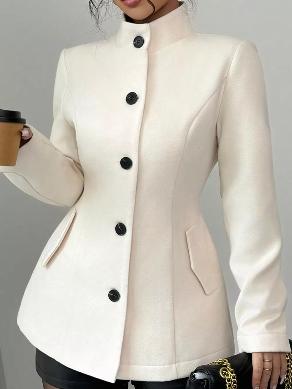 Stand-Collar Single-Breasted Outerwear, image 5