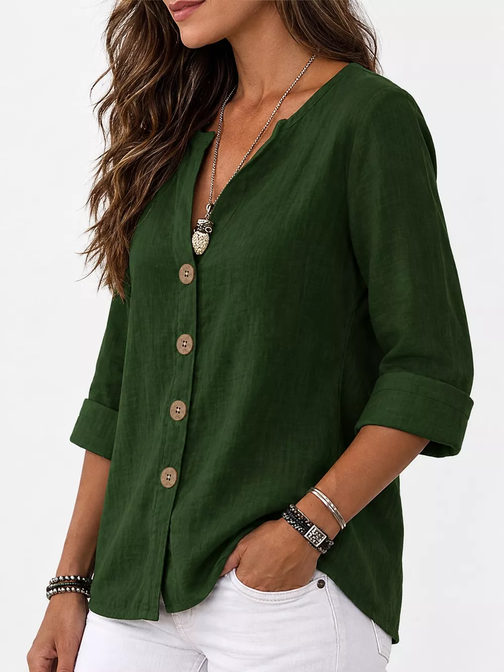 Notched Button Down Shirt, image 10