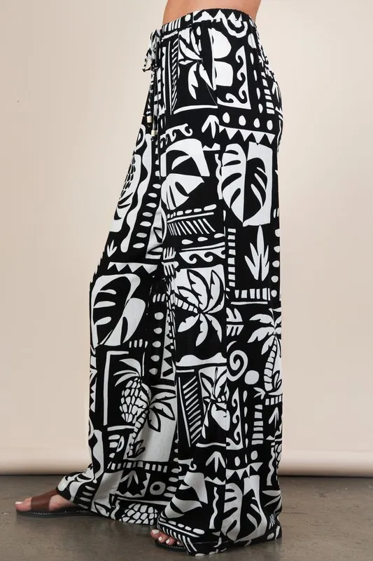 Printed Casual Wide Leg Resort Pants, image 2