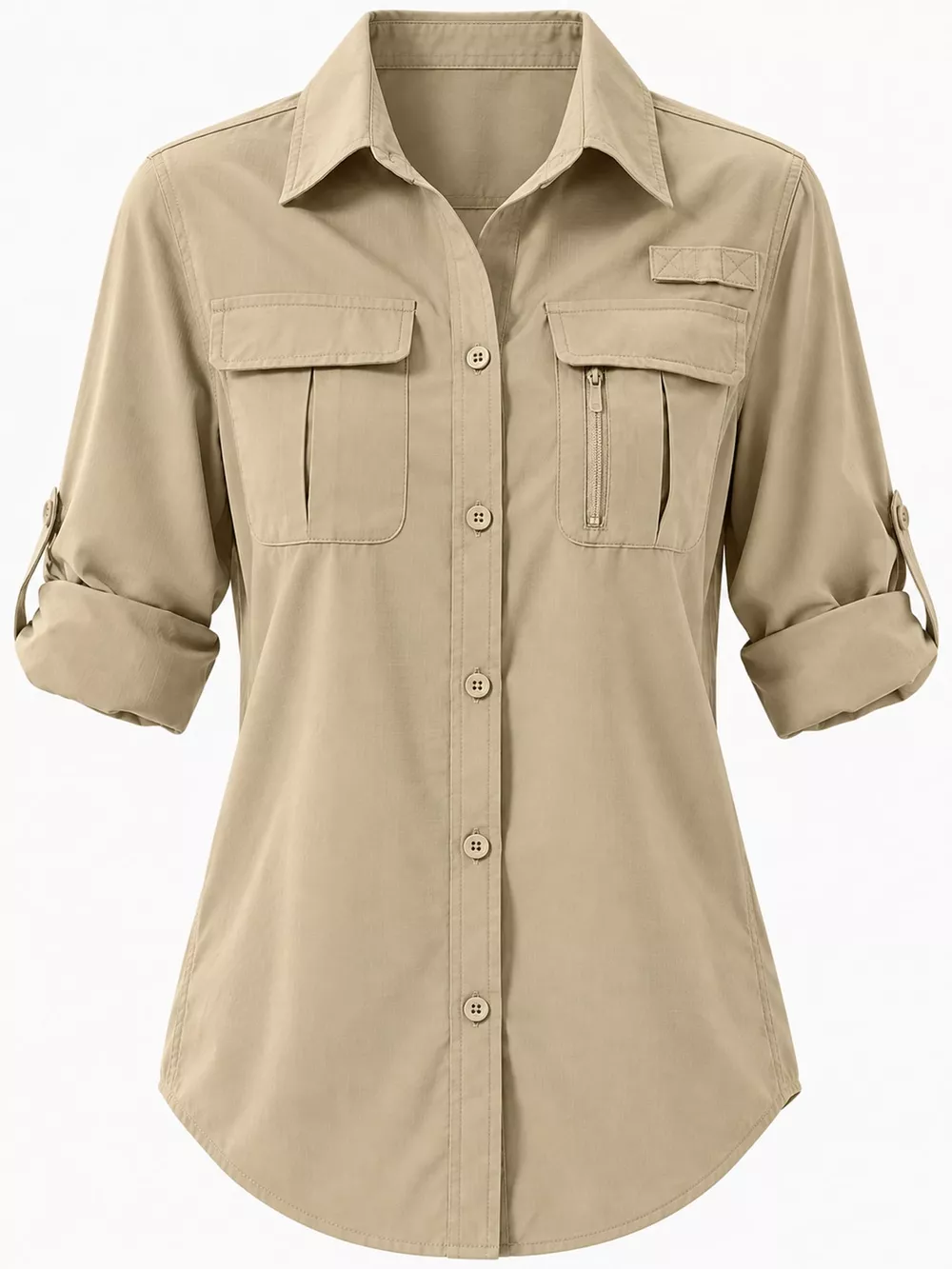 Full Size Button-Down Roll-Up Sleeve Shirt Plus Size, image 36