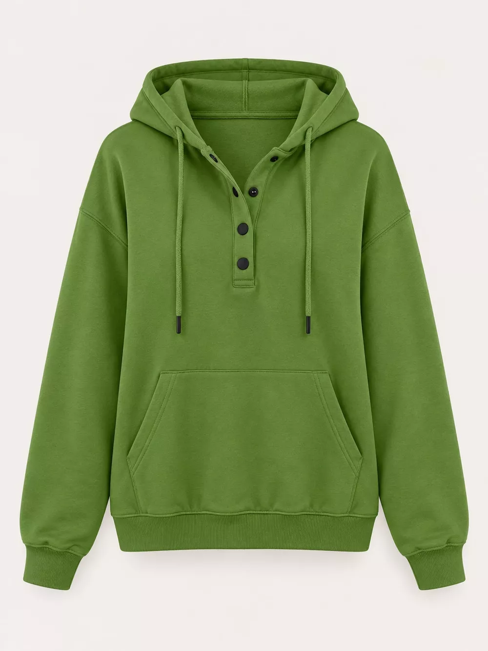 Full Size Kangaroo Pocket Dropped Shoulder Hoodie Plus Size, image 32