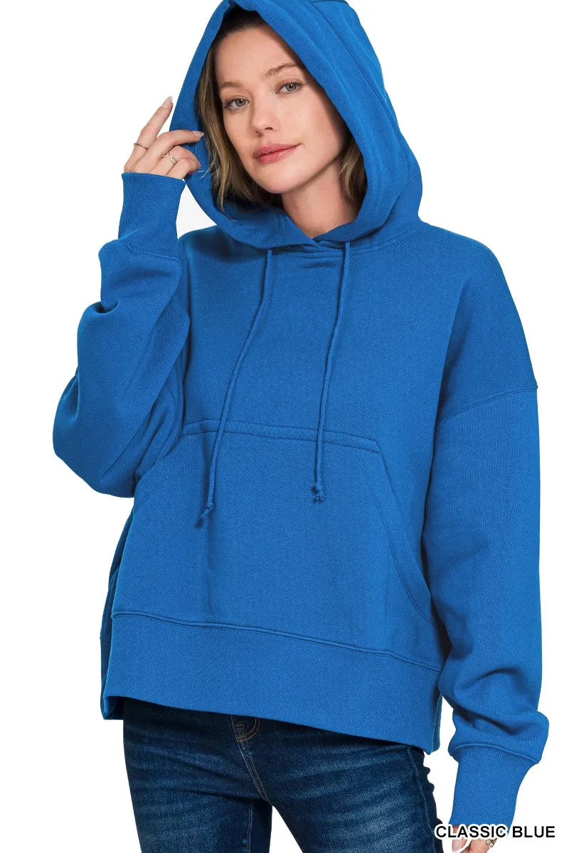 Oversized Fleece Kangaroo Pocket Hoodie, image 3