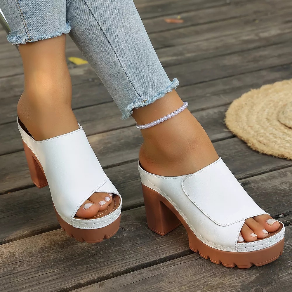 Peep Toe Block Heels Sandals, image 11
