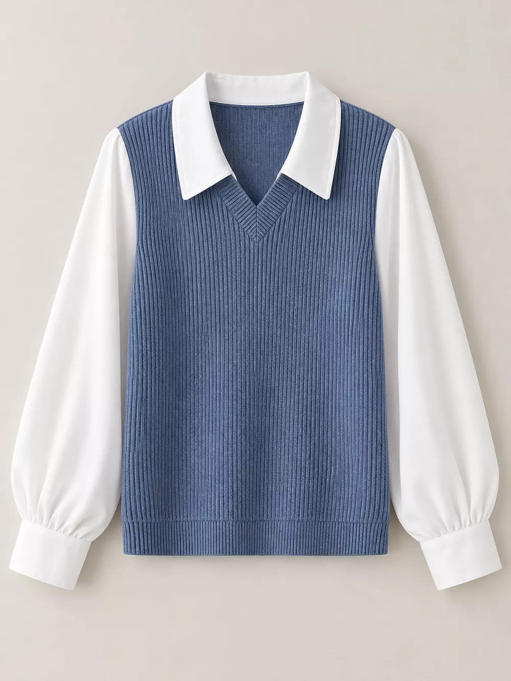 Layered Look Long Sleeve Blouse, image 7