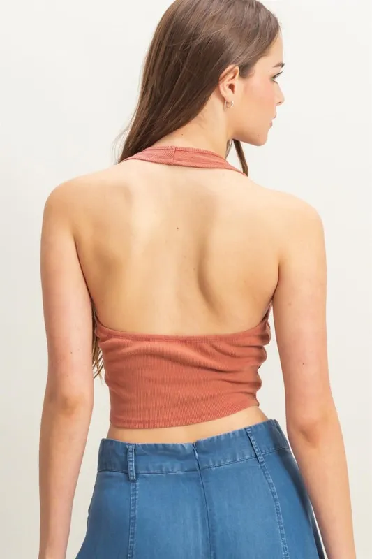 Mineral Wash Halter Neck Everyday Top, image 3