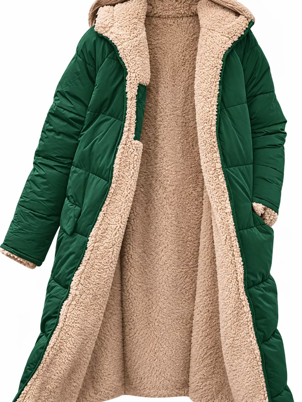 Full Size Longline Sherpa-Lined Hooded Outerwear Plus Size, image 21
