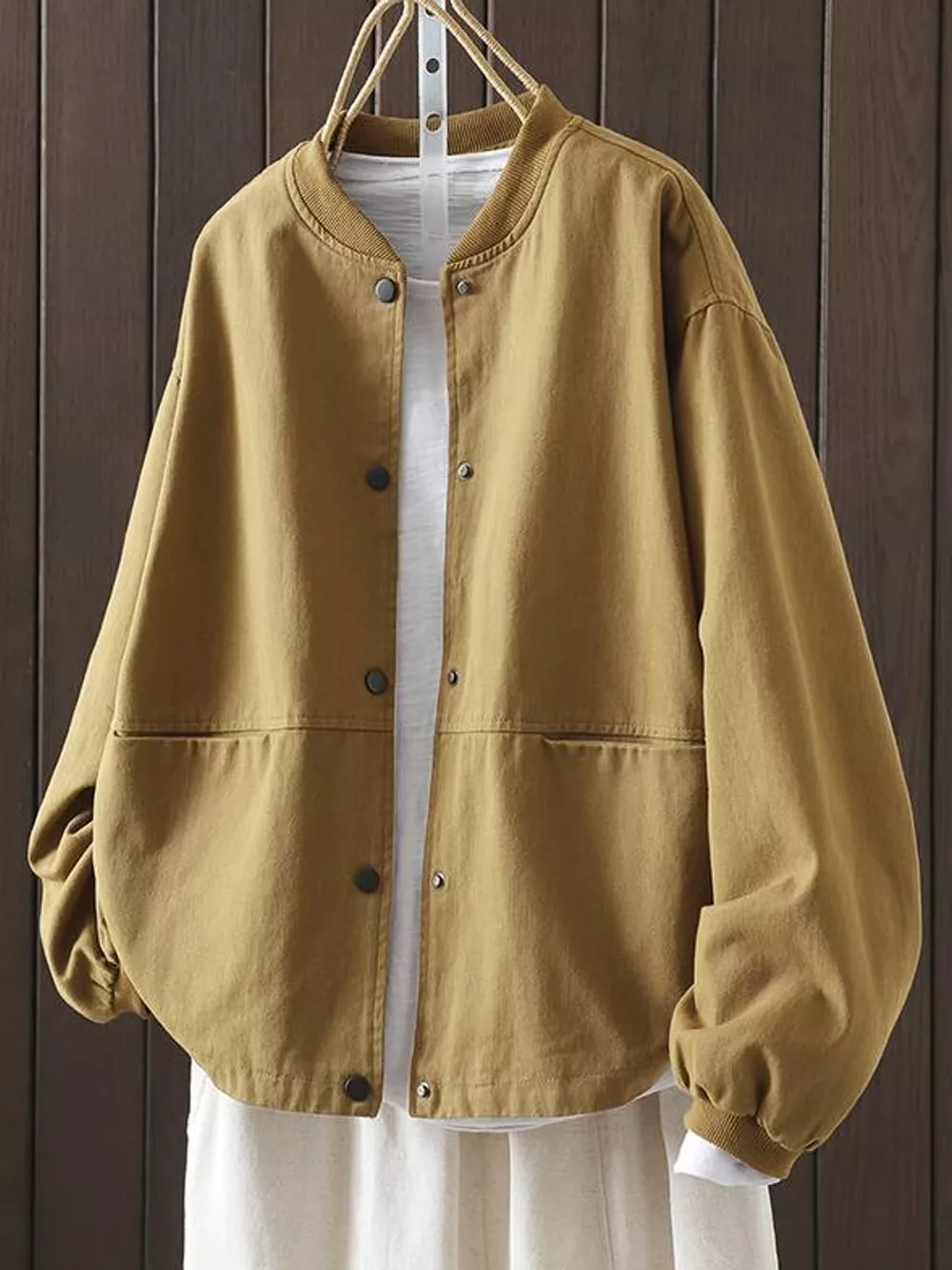 Snap Down Dropped Shoulder Jacket, image 7