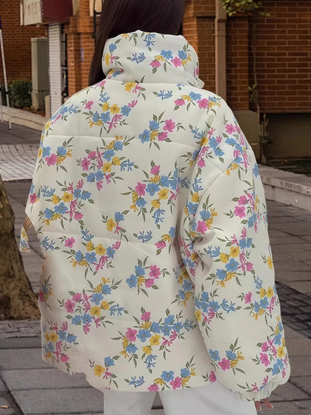 Floral Print Oversized Puffer Outerwear, image 4