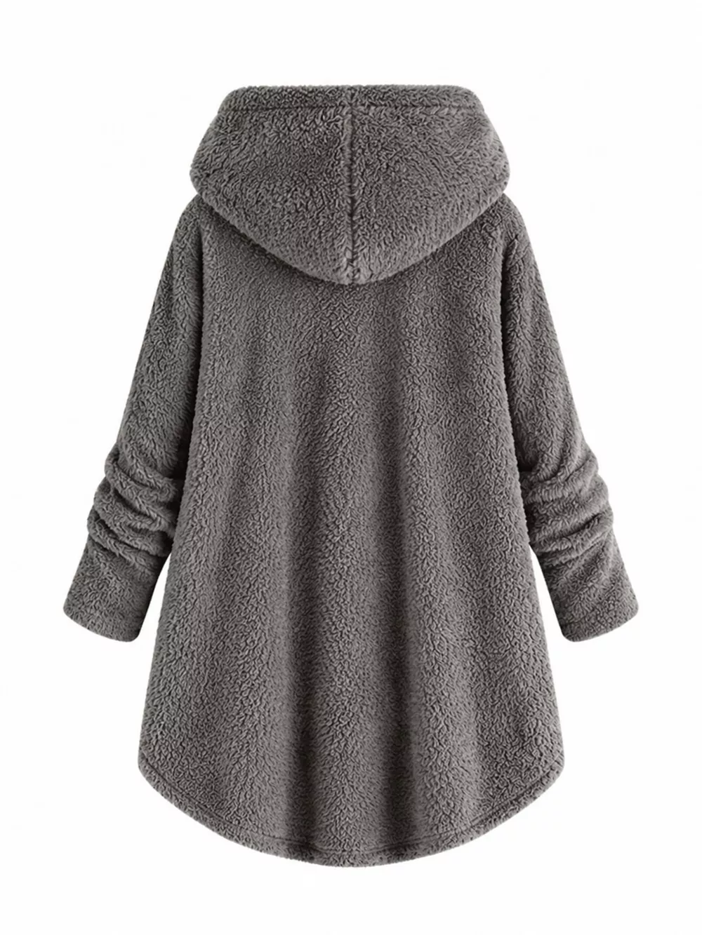 Full Size Fleece Button Up Hooded Outerwear Plus Size, image 22