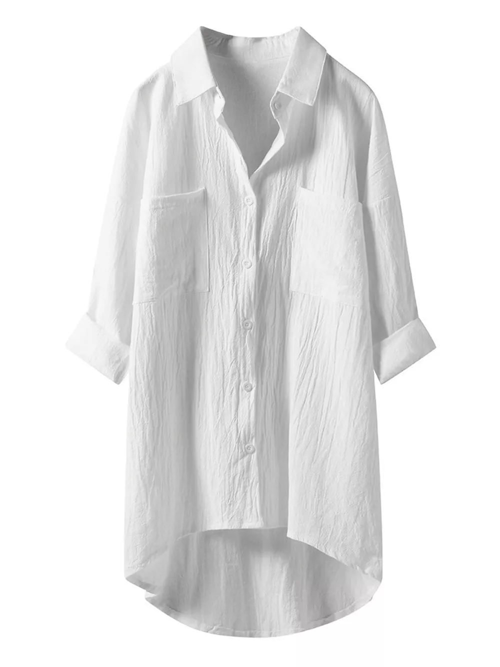 Full Size Casual Button-Down Shirt with Dual Chest Pockets Plus Size, image 4